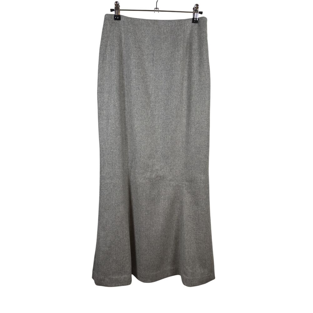 Ron Leal Maxi Skirt Womens 6 Gray Cashmere Blend Made in Canada Flared Hem VTG